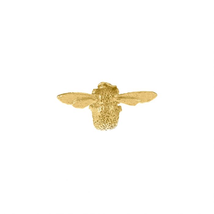 Alex Monroe gold bee stud earring, front view